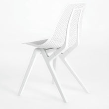 Charger l'image dans la galerie, Innovative white Noho Move chair with a textured seat and sleek legs, made with ECONYL® regenerated nylon.