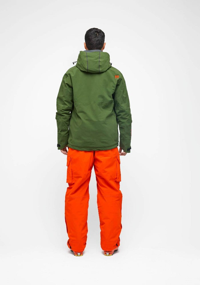 Back view of the Snowbird Jacket Hey Sport color Military Green made with ECONYL® regenerated nylon