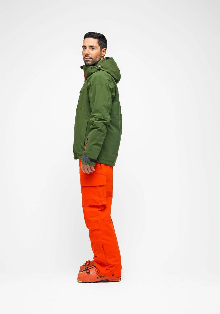 Side view of the Snowbird Jacket Hey Sport color Military Green made with ECONYL® regenerated nylon