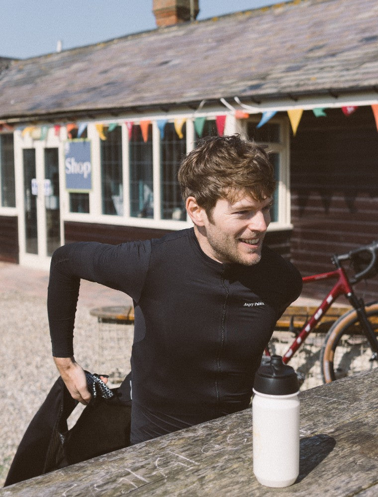 Angry Pablo EarthTone Riding Jersey color Black made with ECONYL® regenerated nylon