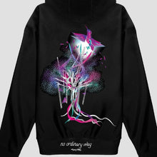 Load image into Gallery viewer, Back of black hoodie by Goofy PRO, made with ECONYL® regenerated nylon.
