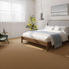 Charger l'image dans la galerie, Modern bedroom with a bed, chairs, and decor elements. Rug by Synsisal made with ECONYL® regenerated nylon
