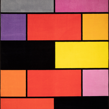Charger l&#39;image dans la galerie, A colorful geometric carpet with bold blocks of color. Limited edition art piece by Ugo Rondinone, made with ECONYL® yarn.
