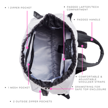 Charger l&#39;image dans la galerie, Inside view of the ACE Bagpack color Light Grey made with ECONYL® regenerated nylon
