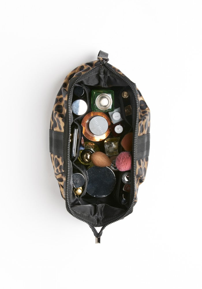 View from top of the ACE Cosmetic Bag color Leopard made with ECONYL® regenerated nylon full