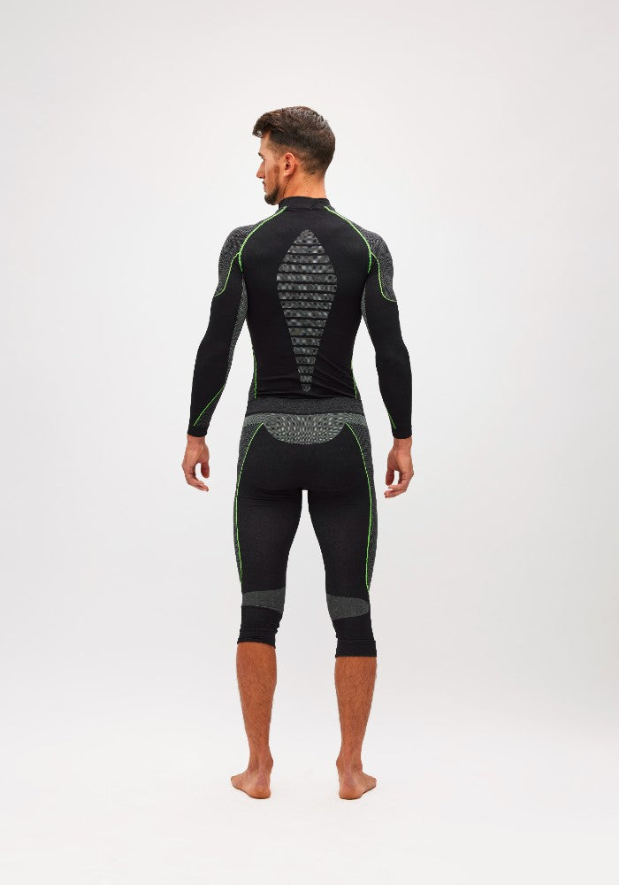 Back view of the Boreal Underwear 3/4 Pants color Black and Grey made with ECONYL® regenerated nylon
