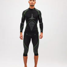Load image into Gallery viewer, Front view of the Boreal Underwear 3/4 Pants color Black and Grey made with ECONYL® regenerated nylon
