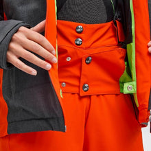 Charger l&#39;image dans la galerie, Buttons detail of the Crested Pants Hey Sport color Orange made with ECONYL® regenerated nylon
