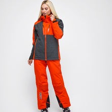 Charger l&#39;image dans la galerie, Snowbird Wool Jacket Woman Hey Sport color Grey and Orange made with ECONYL® regenerated nylon
