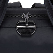 Charger l&#39;image dans la galerie, Detail of the Pacsafe Citysafe CX Anti-Theft Backpack color Black made with ECONYL® regenerated nylon
