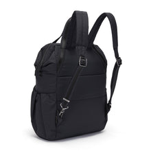 Charger l&#39;image dans la galerie, Back side view of the Pacsafe Citysafe CX Anti-Theft Backpack color Black made with ECONYL® regenerated nylon

