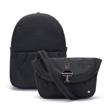Charger l&#39;image dans la galerie, Pacsafe Citysafe CX Anti-Theft Convertible Backpack color Black made with ECONYL® regenerated nylon converted
