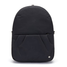 Charger l&#39;image dans la galerie, Front view of the Pacsafe Citysafe CX Anti-Theft Convertible Backpack color Black made with ECONYL® regenerated nylon
