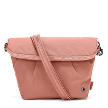 Charger l&#39;image dans la galerie, Front view of the Pacsafe Citysafe CX Anti-Theft Convertible Crossbody color Rose made with ECONYL® regenerated nylon
