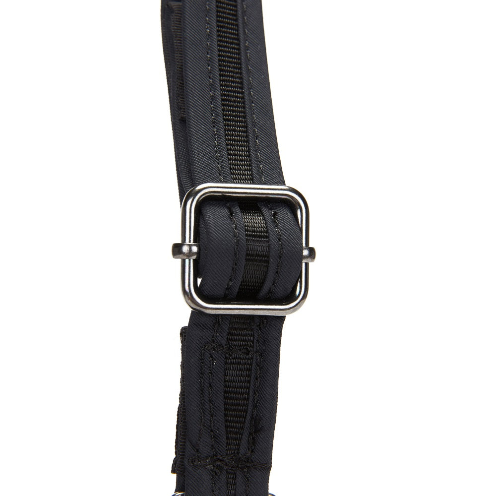 Detail of the Pacsafe Citysafe CX Anti-Theft Convertible Crossbody color Black made with ECONYL® regenerated nylon
