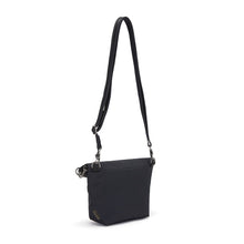 Charger l&#39;image dans la galerie, Back view of the Pacsafe Citysafe CX Anti-Theft Convertible Crossbody color Black made with ECONYL® regenerated nylon
