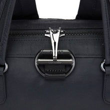 Load image into Gallery viewer, Detail of the Pacsafe Citysafe CX Anti-Theft Mini Backpack color Black made with ECONYL® regenerated nylon
